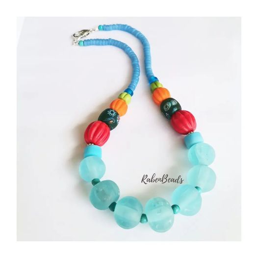 RB Single String Light Blue Necklace