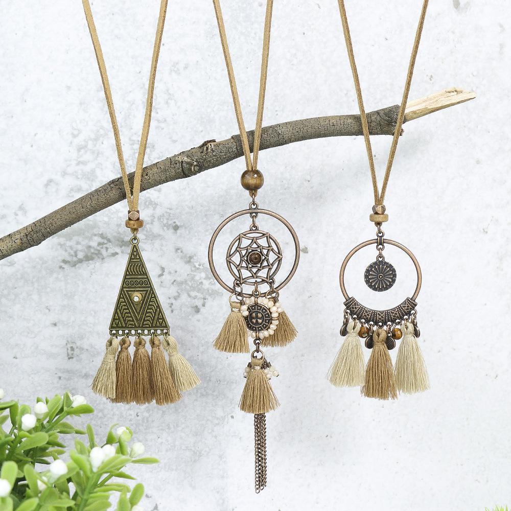 3pcs/set Bohemian Handmade Tassel Pendant Necklace