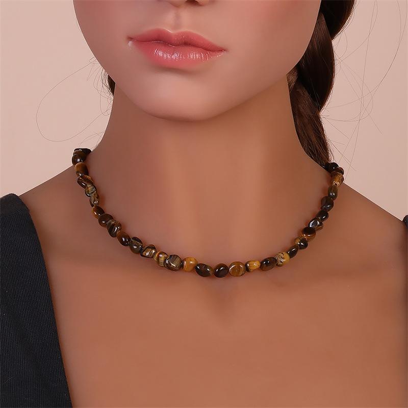 DIY Handmade Beaded Natural Agate Necklace