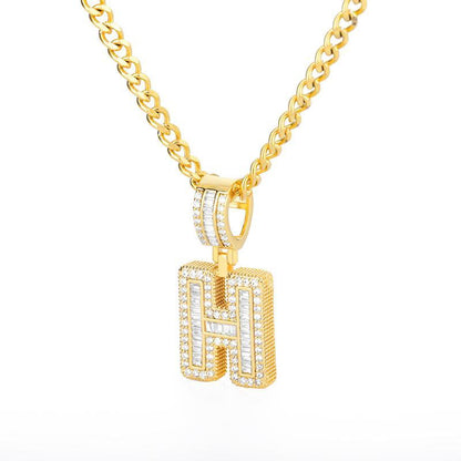 A-Z Iced Out Initial Zircon Letter Necklace