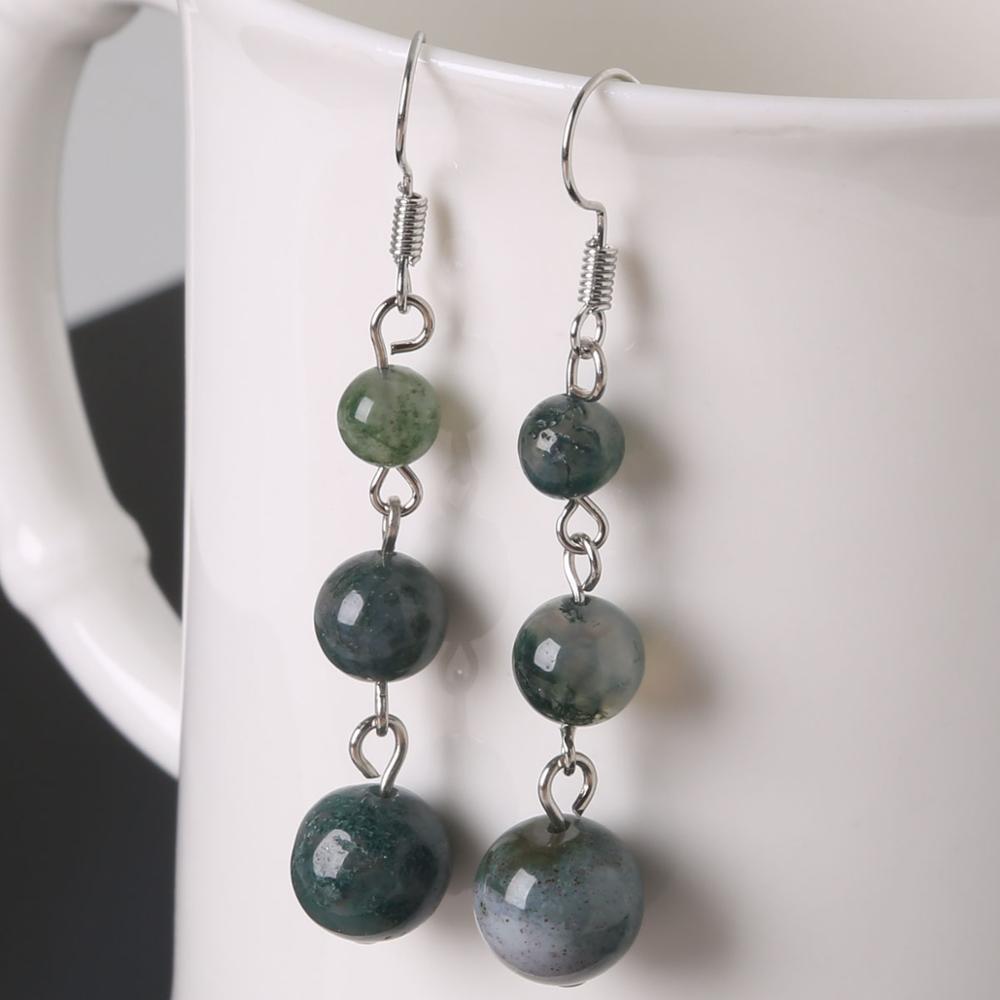 Women Summer Natural Stone Drop Earrings