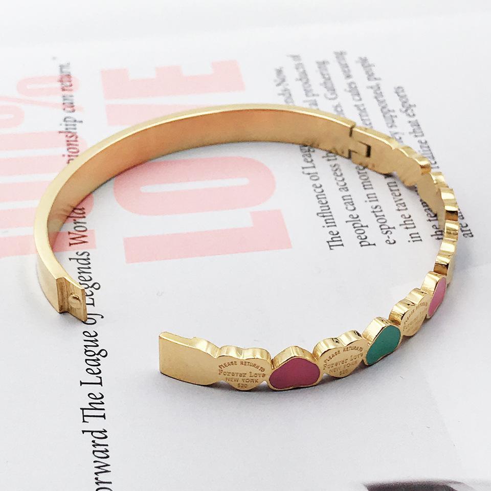 Heart Shape Titanium Steel Plating Bangle