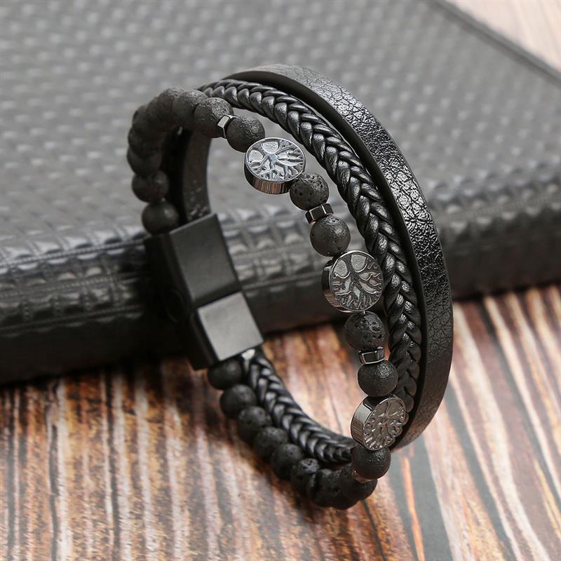 Geometric Gem Metal Patchwork Men'S Bracelets