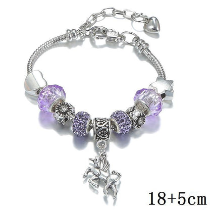 Crystal Unicorn DIY Men's and Women's Snake Bone Bracelet