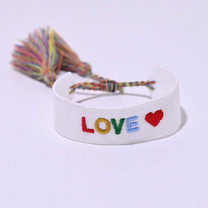 Bohemian Handmade Embroidery LOVE Letter Bracelet