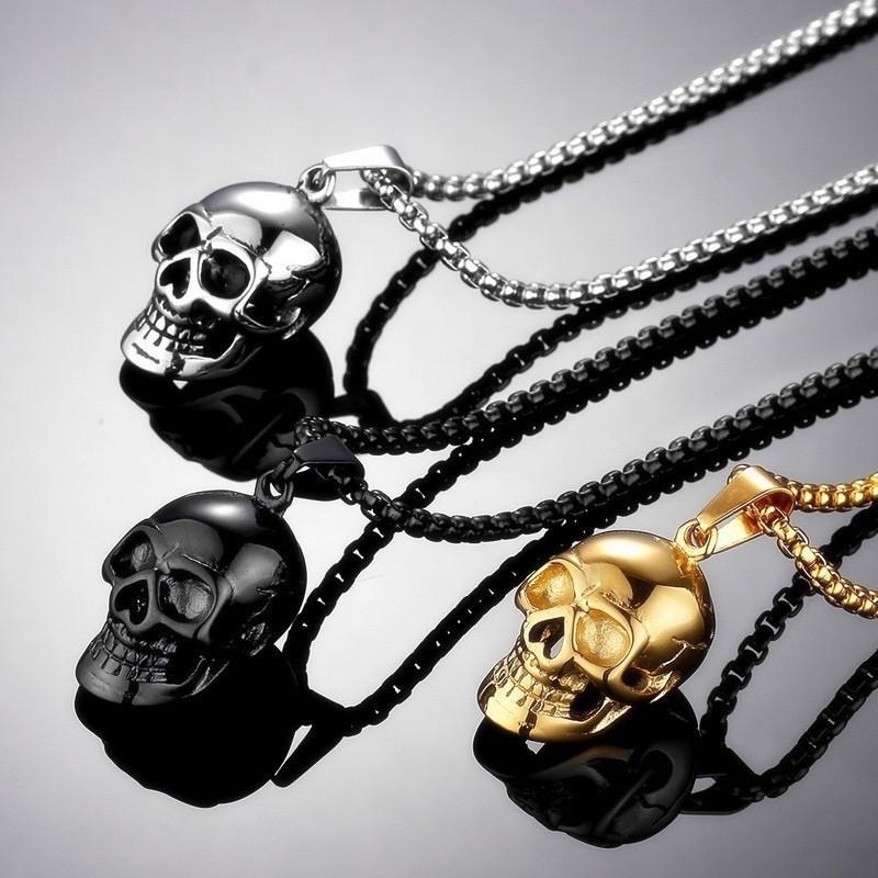 Men's Skull Necklace Punk Jewelry