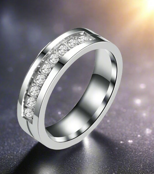 Stainless steel Zircon Ring