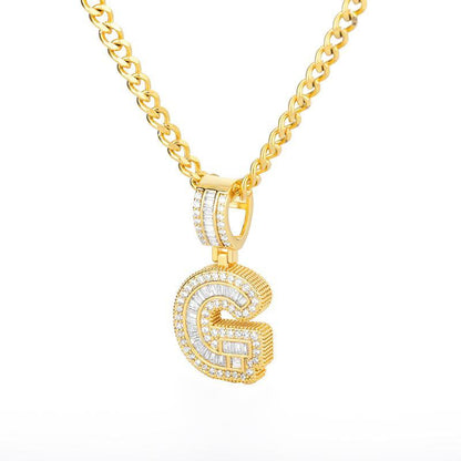 A-Z Iced Out Initial Zircon Letter Necklace