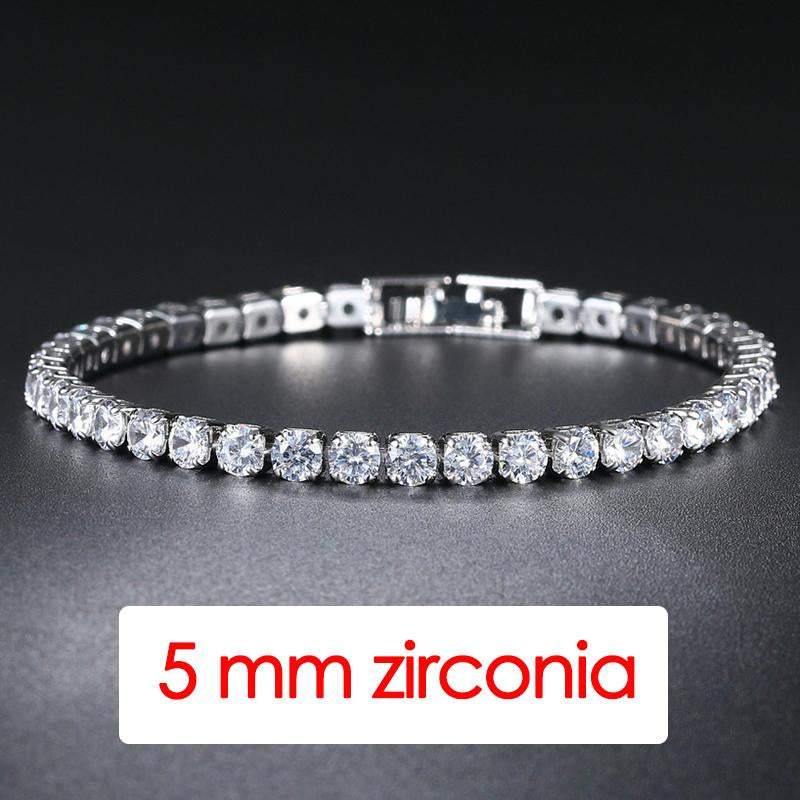 Hiphop Tennis Zirconia Mens Crystal Bracelet