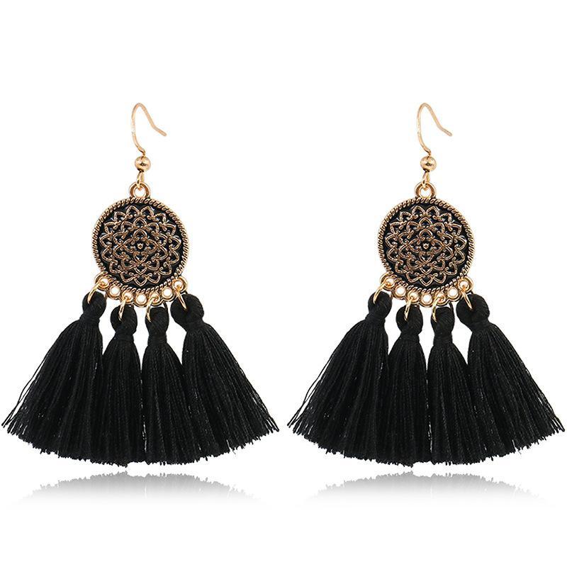 Boho Chic Brilliant Multicoloured Tassel Earrings