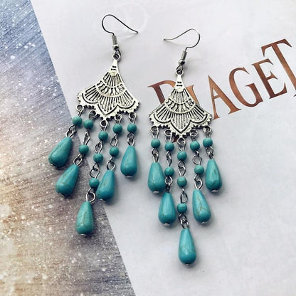 Bohemian Temperament Retro Artificial Turquoise Earrings