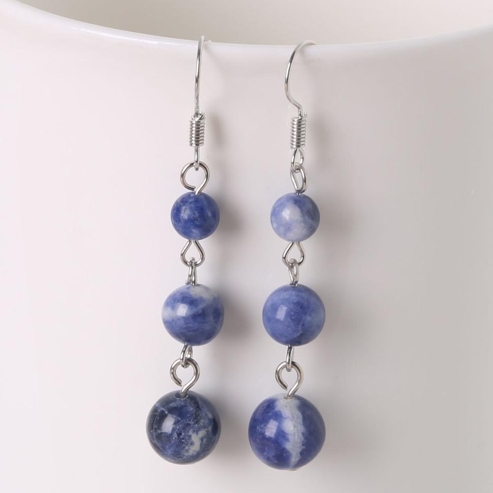 Women Summer Natural Stone Drop Earrings