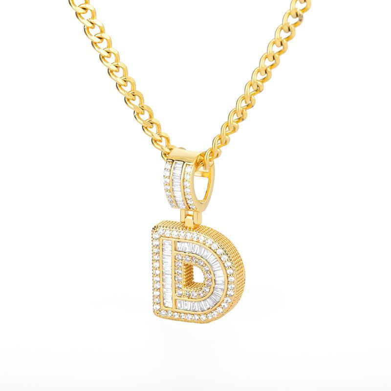 A-Z Iced Out Initial Zircon Letter Necklace