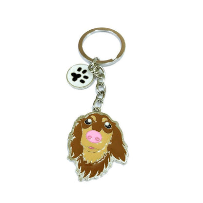 Multicolour Pet Dog Painted Zinc Alloy Keychain