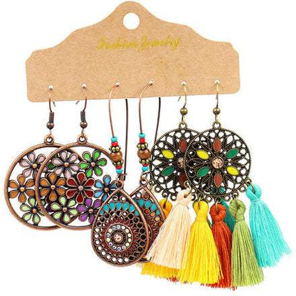 54 Pairs Wholesale Retro National Style Earrings