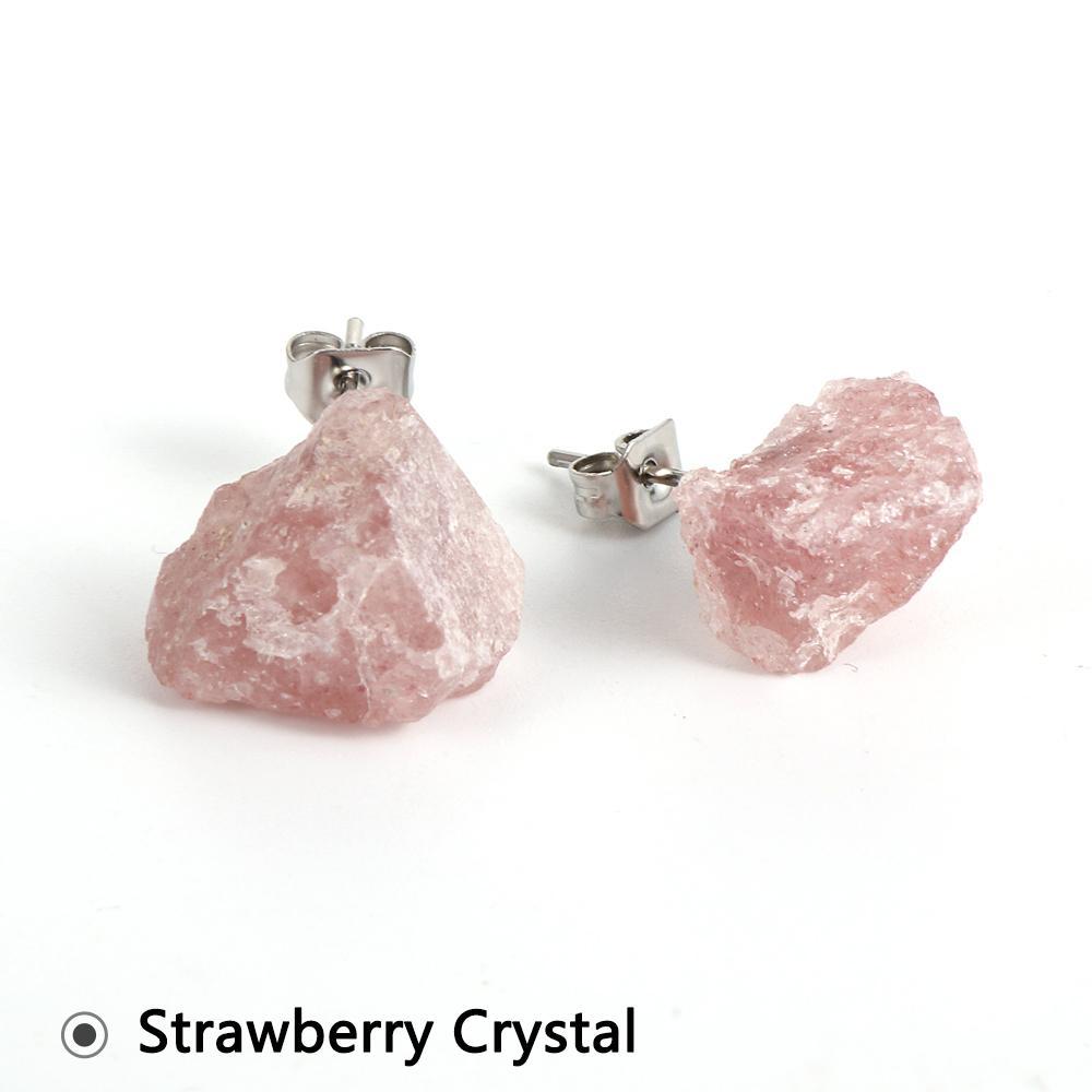 14 Style Irregular Natural Stone Stud Earrings