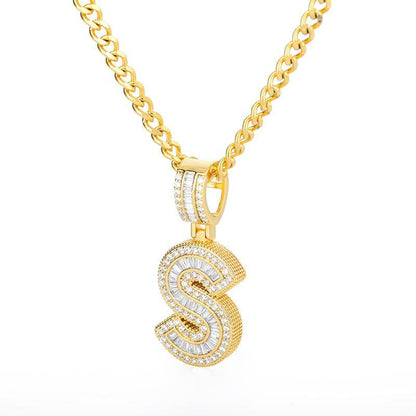 A-Z Iced Out Initial Zircon Letter Necklace