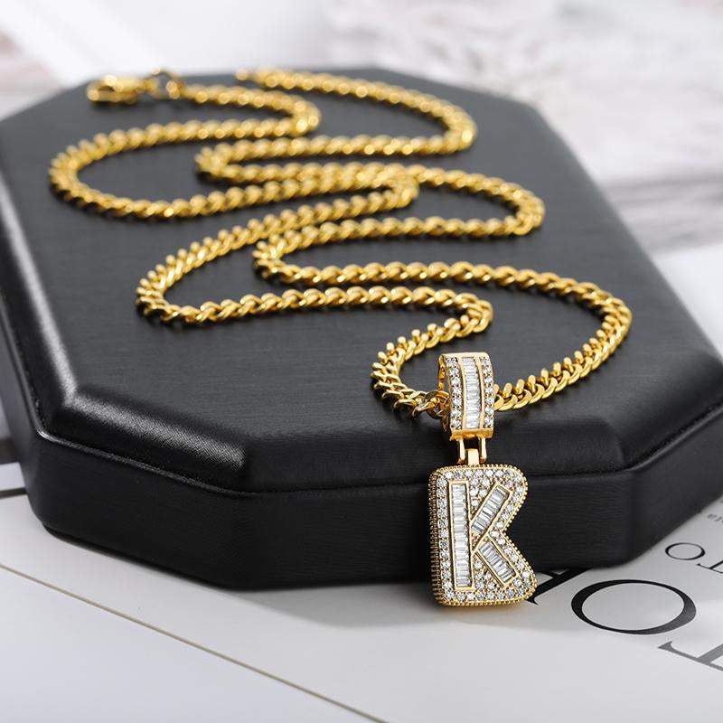 A-Z Iced Out Initial Zircon Letter Necklace