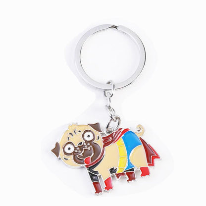 Pet Dog Painted Zinc Alloy Keychain