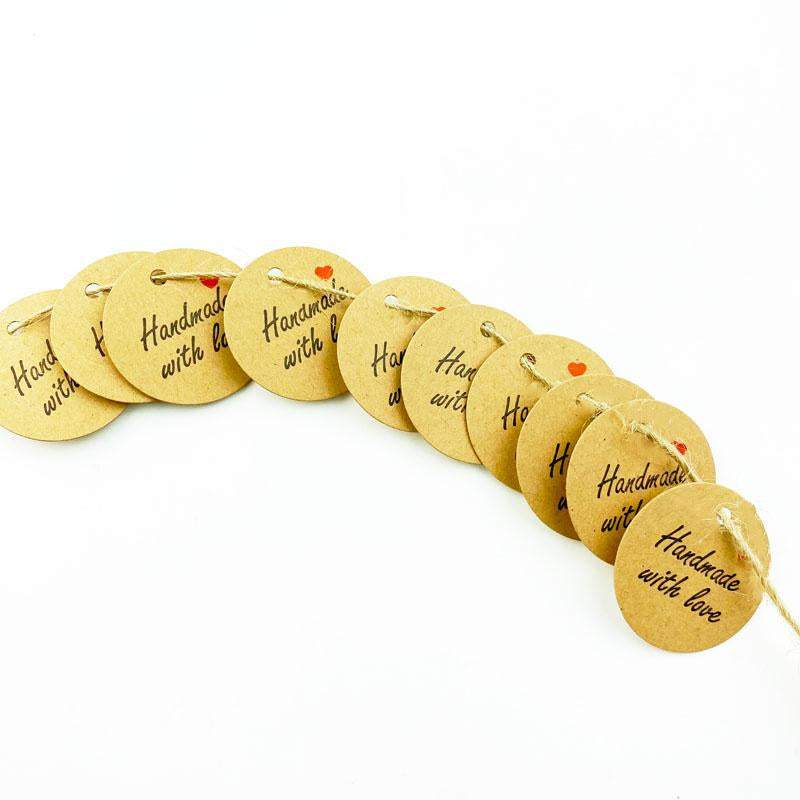 100Pcs Round Kraft Paper Gift Handmade Tags