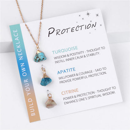 Irregular Mineral Stone Charm Necklace