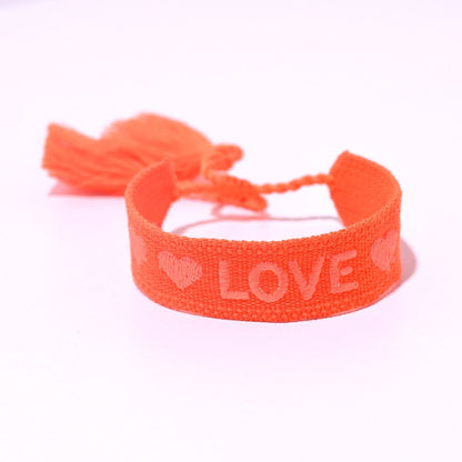 Bohemian Handmade Embroidery LOVE Letter Bracelet