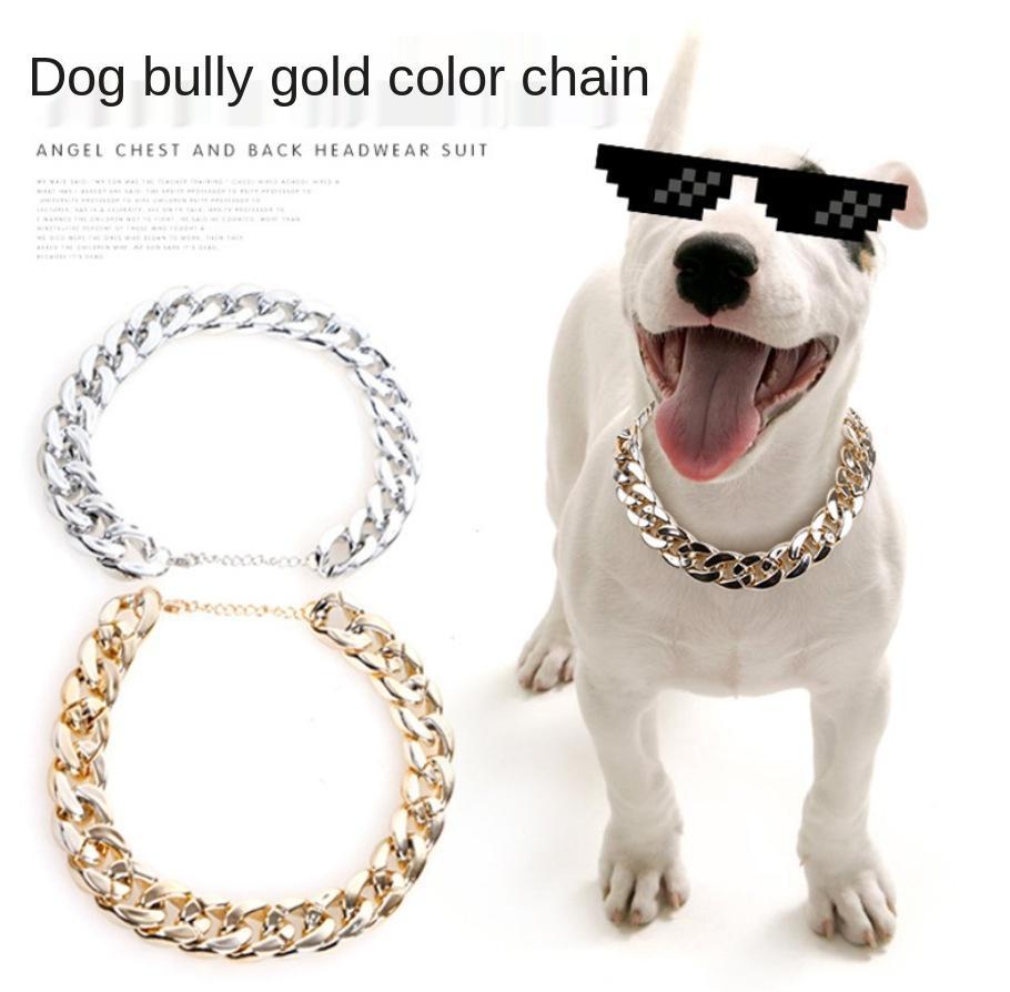 Fashion Dog Bully Gold Chain Collar