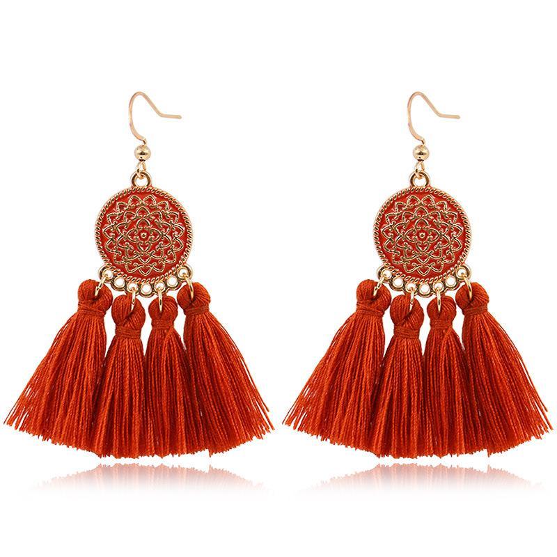 Boho Chic Brilliant Multicoloured Tassel Earrings