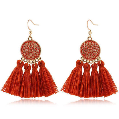 Boho Chic Brilliant Multicoloured Tassel Earrings