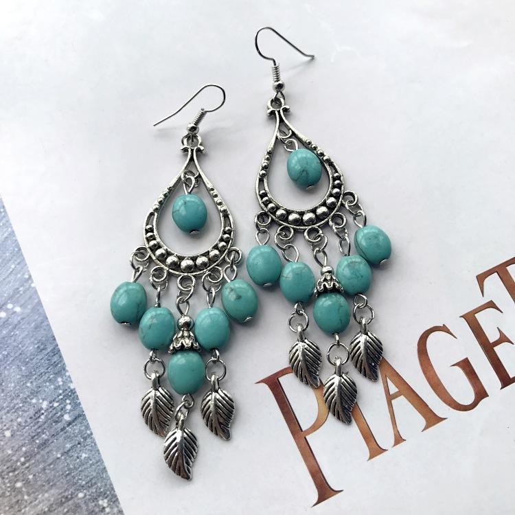 Bohemian Temperament Retro Artificial Turquoise Earrings