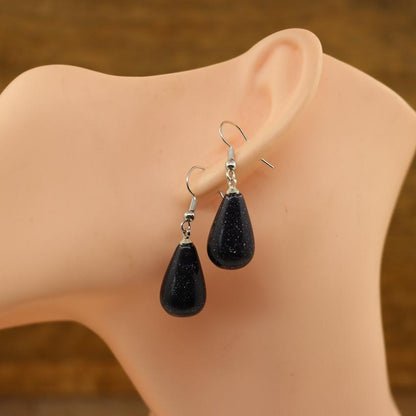 Natural Stone Quartz Tear Water Drop Hook Earring