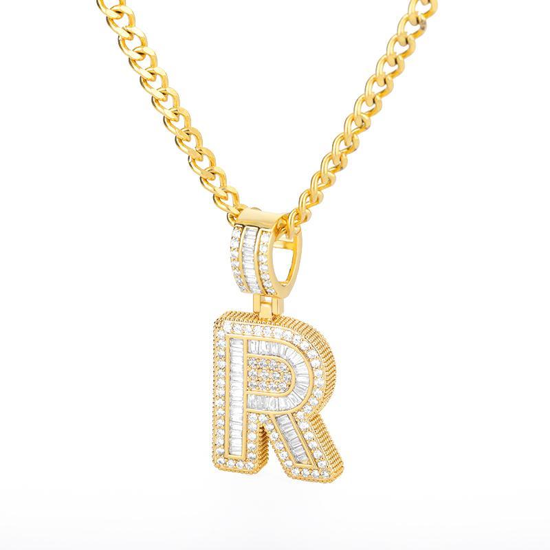 A-Z Iced Out Initial Zircon Letter Necklace