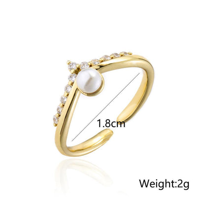 New Fashion Zircon Gold colour Geometric Open Ring