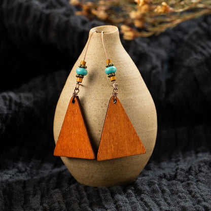 84 Pairs Bohemian Handmade Natural Wooden Earrings