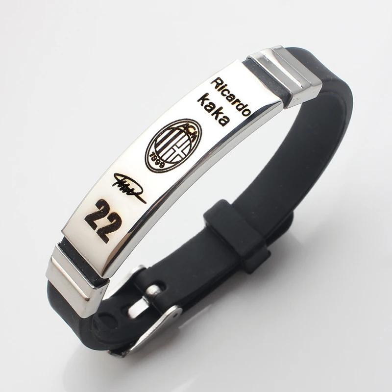 CR7 Messi Football Star Sport Stainless Steel Silicone Bracelet