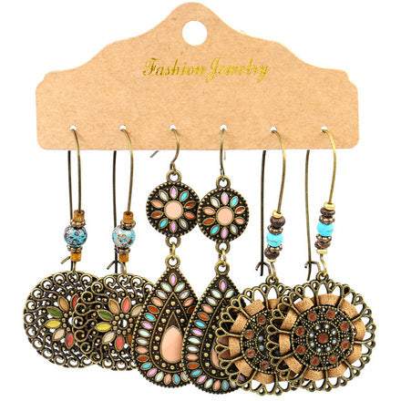 54 Pairs Wholesale Retro National Style Earrings