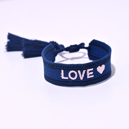 Bohemian Handmade Embroidery LOVE Letter Bracelet