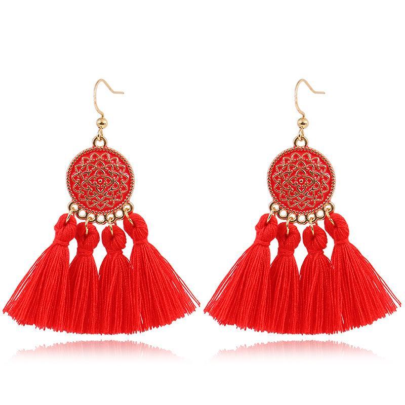 Boho Chic Brilliant Multicoloured Tassel Earrings