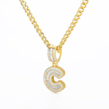 A-Z Iced Out Initial Zircon Letter Necklace