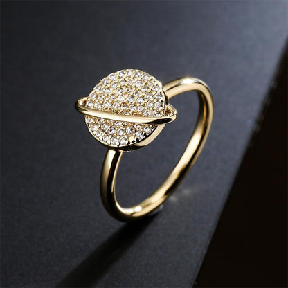 Planet Rotary Gold colour Ring Open Ring