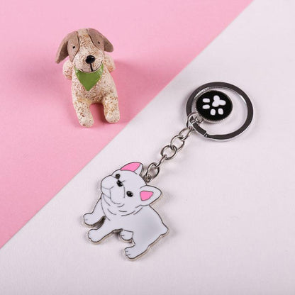 Multicolour Pet Dog Painted Zinc Alloy Keychain