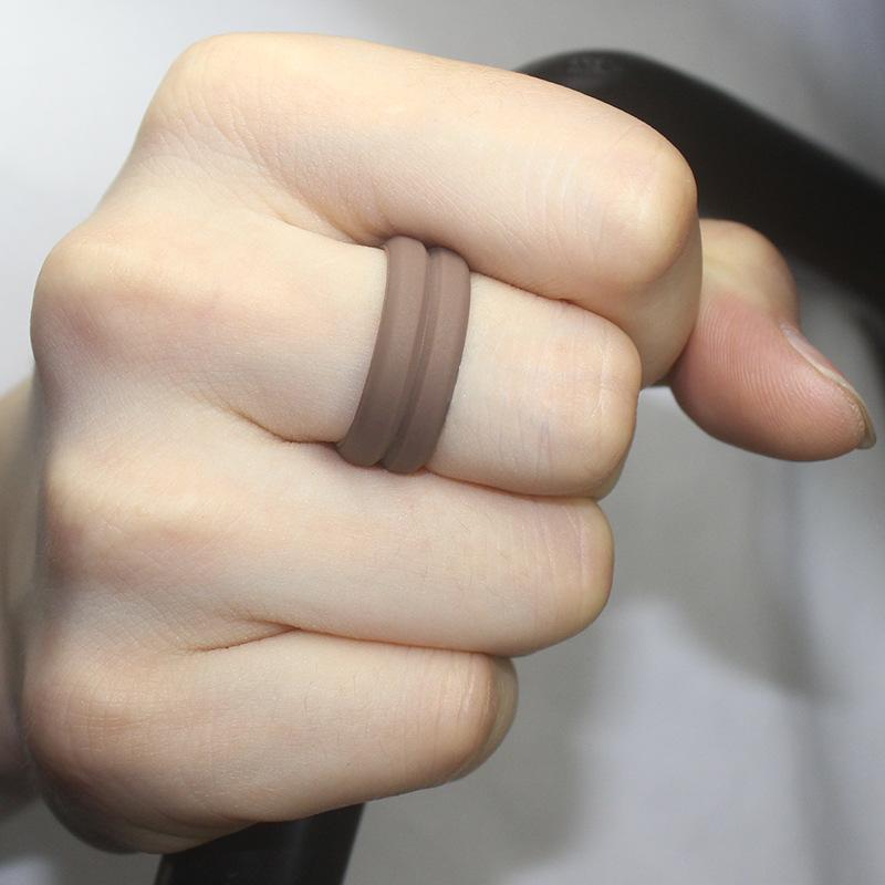 V Groove Beveled Men's Silicone Ring