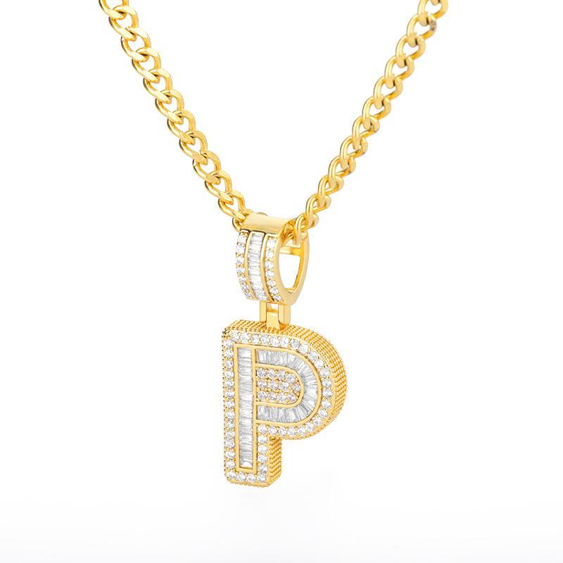 A-Z Iced Out Initial Zircon Letter Necklace