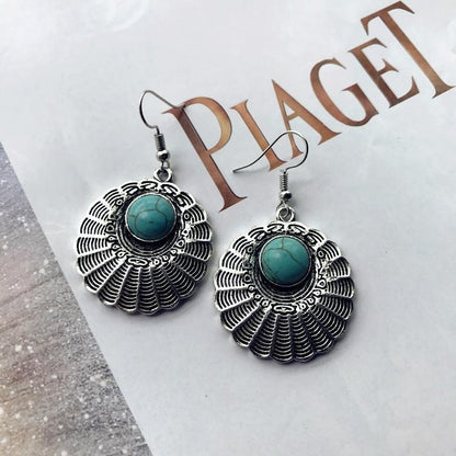 Bohemian Temperament Retro Artificial Turquoise Earrings