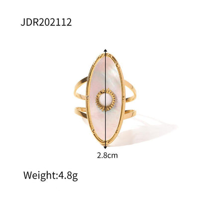 Retro Irregular Gems Do Not Fade Stainless Steel Open Ring