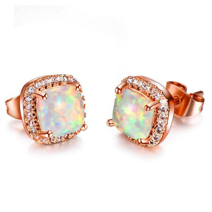 Yellow Pink Zircon Earrings Fashion Wedding Jewelry