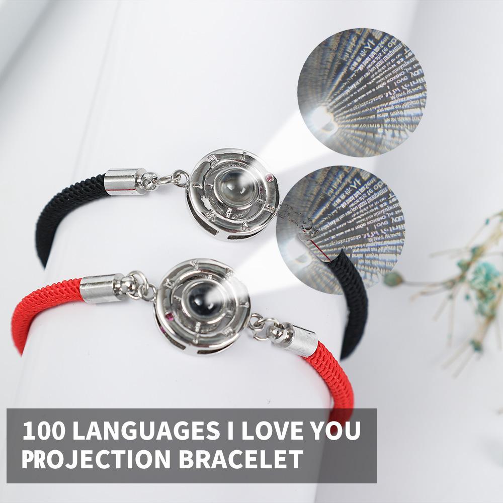 Time Projection 100 Languages“ I Love You ” Handmade Bracelet