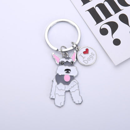 Pet Dog Painted Zinc Alloy Keychain