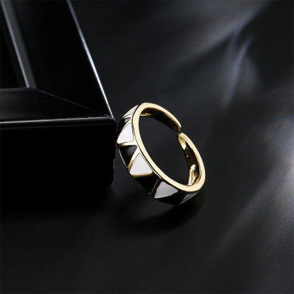 Personalized Color Oil Dripping Geometric Opening Ring