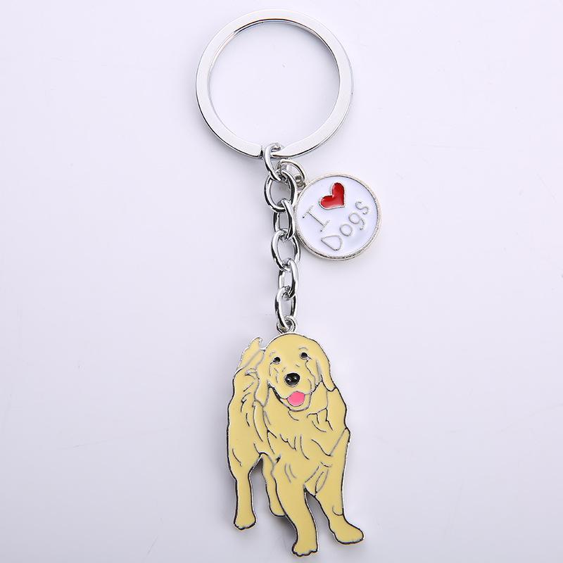 Multicolour Pet Dog Painted Zinc Alloy Keychain